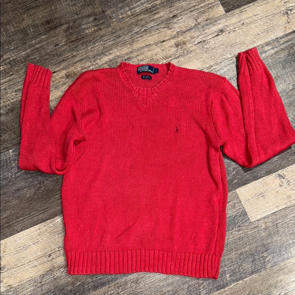 Polo Ralph Lauren Vibrant Red V-Neck Sweater